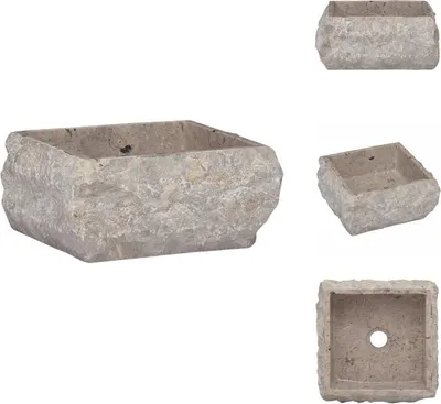 Produktbild von vidaXL Waschbecken Grau 30x30x13 cm Marmor -  Badezimmer-Waschbecken