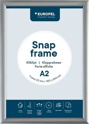 Produktbild von EUROPEL Plakatrahmen DIN A2 25 mm silber eloxiert