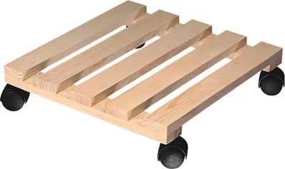 Produktbild von Kesper Pflanzenroller Kiefernholz 35x35x8cm, Holz, Schwarz, Holz, Drinnen, 1 Regale, 350 mm, 350 mm
