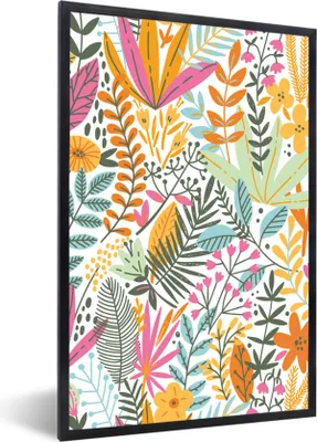 Produktbild von MuchoWow® Gerahmtes Poster Sommer - Pflanzen - Blumen - Blätter 20x30 cm - Poster mit Schwarzem Bilderrahmen Wandposter Rahmen Foto Bilder - Drucken - Bilder Poster im Rahmen