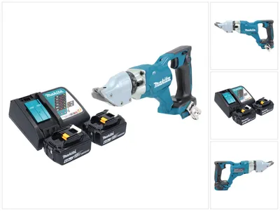 Obrázek produktu pro Akumulátorové nůžky na plech Makita DJS 200 RG 18 V 2,0 mm bezkartáčové + 2x akumulátor 6,0 Ah + nabíječka