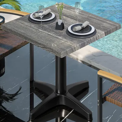 Produktbild von WBC | Bistro Außen Tisch | B:T:H 60 x 60 x 80,5 cm | Rustikal Kiefer / Schwarz | Quadratisch | Bistrotisch Gastro Tisch