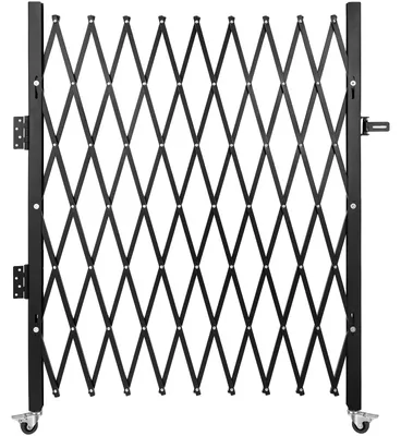 Immagine prodotto di Cancello di sicurezza singolo pieghevole, cancello per porta pieghevole da 48" H x 71" W, cancello di sicurezza a fisarmonica in acciaio, cancello di sicurezza flessibile espandibile, cancello a sbarramento rotante a 360°, cancello a forbice o porta con lucchetto