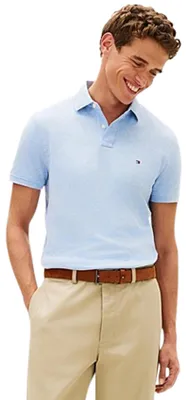 Produktbild von Meliertes Poloshirt hellblau tommy hilfiger