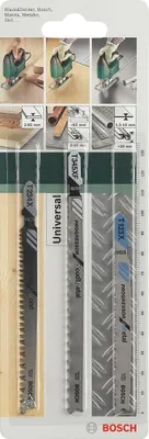 Image de Lot de 3 lames coupe multimatériau BOSCH T123x, t234x, t345xf pour scie sauteuse