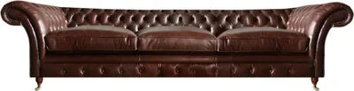 Image de Salon Chesterfield cuir Canapé trois places Design Marron Canapés