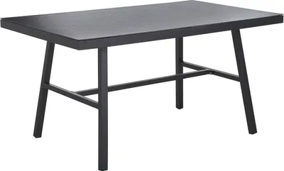 Zdjęcie produktu dla BELIANI Stół ogrodowy czarny metalowy aluminium 150 x 90 cm nowoczesny