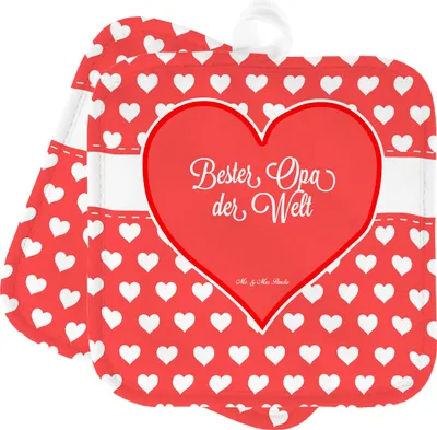 Produktbild von Mr. & Mrs. Panda Topfuntersetzer Opa - Geschenk, topfhalter, Topflappen Set, Mitbringsel, 2er, Großvater, Topflappenset, Enkelin, Großeltern, Enkel
