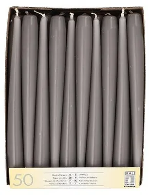 Produktbild von Papstar Leuchterkerzen Ø 2,2 cm · 25 cm grau, 2 x 50 Stück