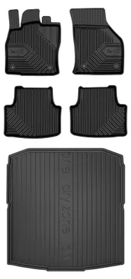 Productafbeelding van Rubberen automatten + kofferbakmat voor Skoda Octavia IV vanaf 2019 (liftback) – 5-delig, zwart, op maat – Wielganizator