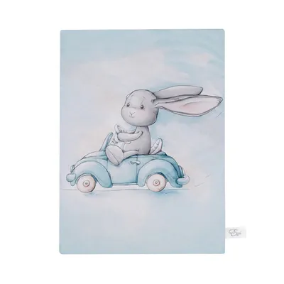 Produktbild von EFFIKI 5901832946571 Babydecke - Effik Rennfahrer, Blau, 70 x 100 cm