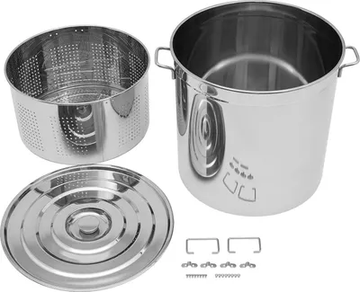 Produktbild von Kochtopf - Suppentopf/Brühtopf - 52,8 qt (≈50 l) - 201 Edelstahl - Für Gastronomie & Zuhause - Silber