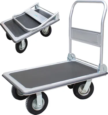 Produktbild von Plattformwagen 300 kg luftbereift Transportwagen Handwagen Transportkarre