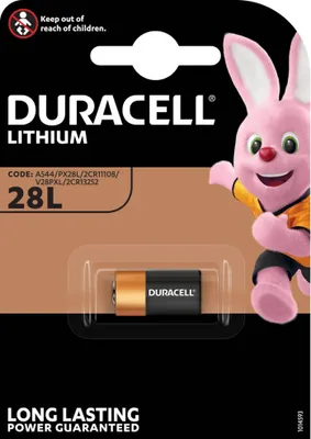 Obrázok produktu pre Duracell Photo 28L, nikel-oxyhydroxid (NiOx), valcový, 6 V, 84 mm, 14 mm, 119 mm