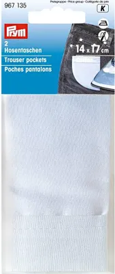 Obrázok produktu pre Vrecká nohavíc polovičné, na nažehlenie, 14 x 17 cm, biele