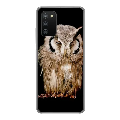 Produktbild von MuchoWow® Handyhülle Schutzhülle Hülle für Samsung Galaxy A03s Eule - Vogel - Schwarz Silikon Softcase Handy Hülle - Schutz