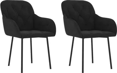 Produktbild von Esszimmerstühle 2 Stk. Schwarz Samt