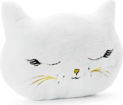Produktbild von Dekokissen Katze 42x32cm Plüsch weiß