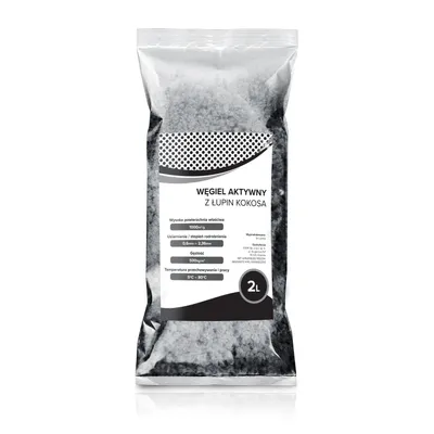Produktbild von 2 litre aktívneho uhlia z kokosových škrupín, veľkosť zrna: 0,6 - 2,36 mm