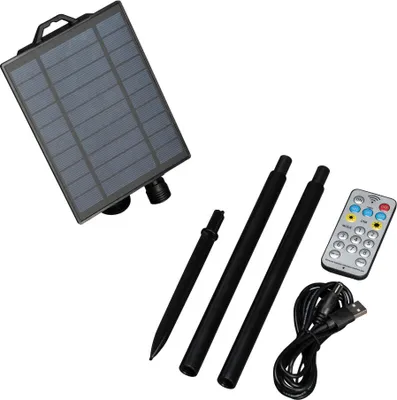 Produktbild von Konstsmide - Solar-Batteriebox, mit Lichtsensor, Timer, Dimmer und Multifunktion, inkl. Fernbedienung und USB Kabel, Außen, 2 x Lithium-Akku / 1 x CR2025 (inkl.)- 3776-000