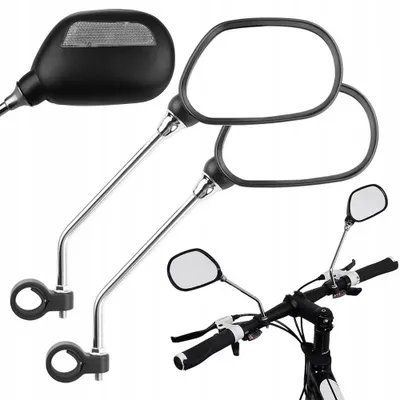 Produktbild von Fahrradspiegel 20-25 mm 2er Set Schwarz Rückspiegel Lenker links rechts Reflektor Lenkerspiegel für Fahrrad Kunststoff