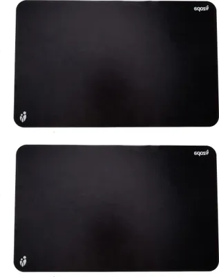 Two black rectangular mats are shown against a white background.