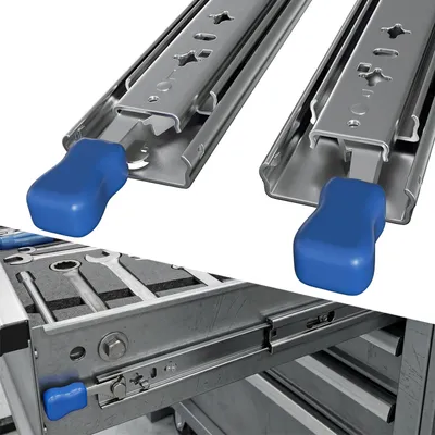 Immagine prodotto di Peviasot, set di 2 guide scorrevoli per cassetti, lunghezza 300 mm, guide per carichi pesanti realizzate in acciaio da 2 mm, larghezza 53 mm, con blocco, capacità di carico fino a 120 kg