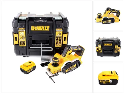 Image de DeWalt DCP 580 NT Rabot sans fil 18V 82mm + 1x batterie 5,0Ah + TSTAK - sans chargeur