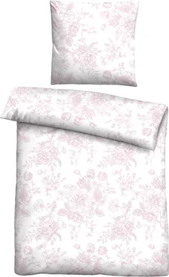 Produktbild von Traumhaft schlafen - Castell - Markenbettwäsche Baumwoll Satin Bettwäsche 0601101 ROSEN FEIN color: rose, size: 1x 135x200 cm + 1x 80x80 cm