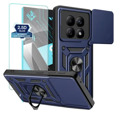 Produktbild von Armor Handyhülle für Xiaomi Redmi Note 15 / 15 5G mit 9H Displayglas Displayschutz Kameraschutz Handy Panzer Case Cover Schutzhülle Outdoor Farbe: Blau