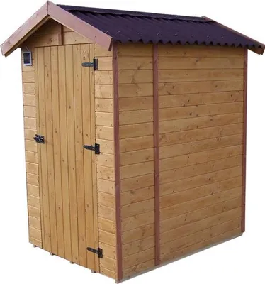 Image de Abri Eden WC Double Pente – Épicéa Massif 16 mm – Plaques Ondulées Bitumées – Avec Plancher
