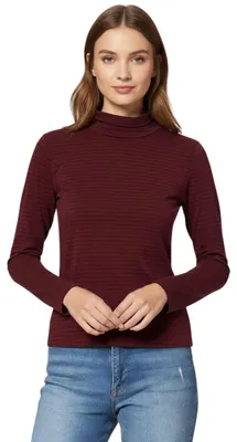 Zdjęcie produktu dla Koszulka damska Lee Striped Ls High Neck z bawełny, z golfem, rozmiar XS
