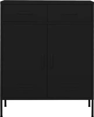 Image de vidaXL Armoire de stockage noire 80x35x101,5 cm acier