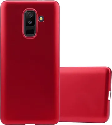 Produktbild von Cadorabo Schutzhülle für Samsung Galaxy A6 PLUS 2018 Hülle in Rot Handyhülle TPU Silikon Etui Cover Case