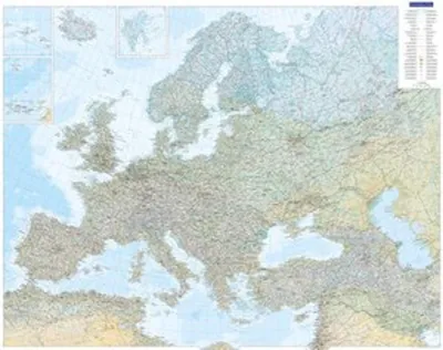 Obrázek produktu pro Kümmerly+Frey mapa Evropy fyzický plakát 1:4,5 milionu