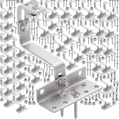 Produktbild von 10 Module Montageset Ziegeldachhaken, 10cm, Sechskantkopf 17