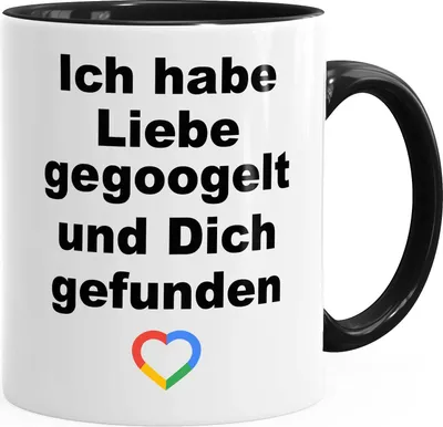 Produktbild von Kaffee-Tasse Ich habe Liebe gegoogelt und Dich gefunden Spruch Liebe Valentinstag MoonWorks® schwarz unisize
