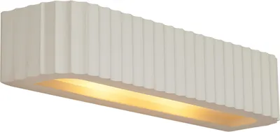 Produktbild von QAZQA - Skandinavisch Skandinavische Wandleuchte Beige Rechteckig 2-flammig - Plaster I Wohnzimmer I Schlafzimmer - Gips Länglich - LED geeignet E14