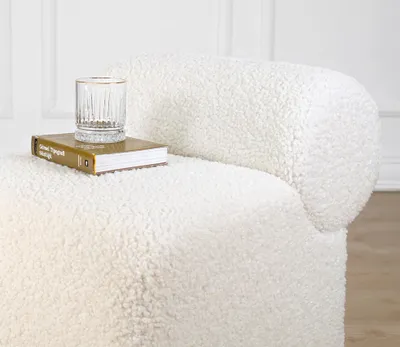 Image de Hanah Home, Monlik Kürk - Blanc, pouf, blanc, 45 x 60 x 56 cm