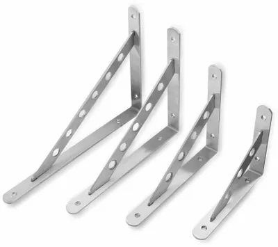 Produktbild von Regalwinkel, Regalträger, 250x155x20 mm, Edelstahl, 2 Stück