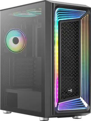 Produktbild von Aerocool Interstellar, Midi Tower, PC, Schwarz, ATX, micro ATX, Mini-ITX, ABS, 16,3 cm