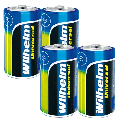 Produktbild von 4 x Mono Wilhelm Alkaline Batterien LR20 1,5V