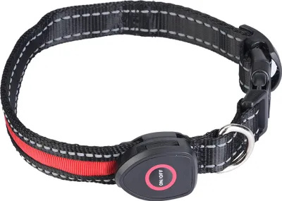 Produktbild von LED-Hundehalsband mit wiederaufladbarem USB-Verstellbarem Nylonhalsband für Haustiere, Sicherheitsblinken (Rot, S)
