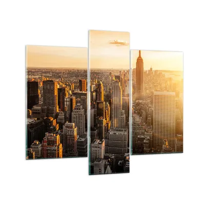 Produktbild von Bilder auf glas - New York Wolkenkratzer Manhattan - 95x80cm - Glasbilder - Wandbilder - Kunstdruck - zum Aufhängen bereit - Wanddekoration aus Glas - Glas Bilder - Wandbild auf Glas - GCB95x80-2672