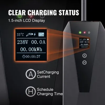 Immagine prodotto di Cavo di ricarica per auto, con connettore di tipo 2, potenza 3,7 kW, lunghezza 7,5 metri, portatile, per veicoli