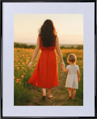 Produktbild von New Lifestyle Kunststoff Bilderrahmen mit Passepartout & Kunststoffglas Collage Wanddeko Poster Hoch- & Querformat - Farbe: Schwarz | Format: 40x50