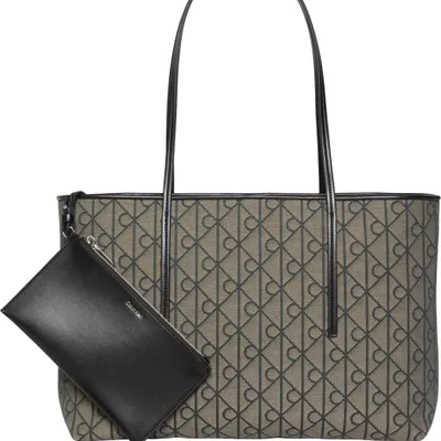Zdjęcie produktu dla Calvin Klein Lv04f3750g Emblem Aop Jacquard Tote Brązowy