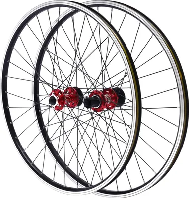 Produktbild von 27,5 Zoll Mountainbike Laufradsatz Abnehmbarer Fahrradlaufradsatz Einfach zu Montieren Rote Naben