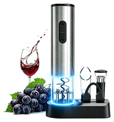Produktbild von PEIPU Elektrischer Weinöffner Set, Batteriebetriebene 5-in-1-Weingeschenke für W
