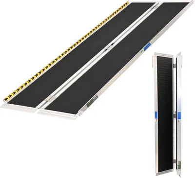 Produktbild von TRUTZHOLM Rollstuhlrampe 213 cm Traglast 272 kg Alu klappbar Antirutsch beschichtet Schwellenrampe